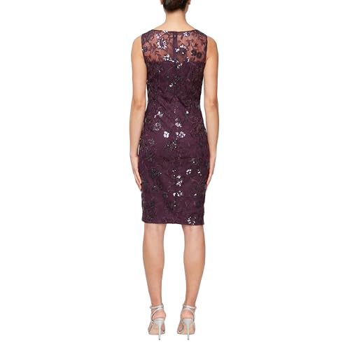 Image of Alex Evenings Women's Short Embroidered Dress with Illusion Jacket