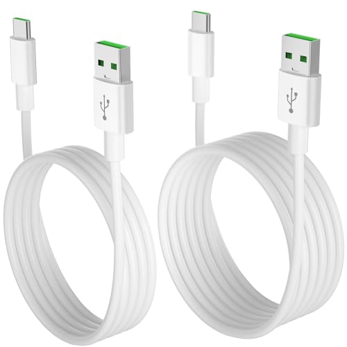 80W 65W SUPERVOOC Charger Cable for OPPO,1M+1.8M USBA to USB C Charge Cord VOOC Fast Charging for OPPO Find X8 X6 X5 Pro X3 Lite/Reno14 13 12F 12 A79 A80 A60 A54 A40/for OnePlus 13R 13 Nord 4 3/Realme