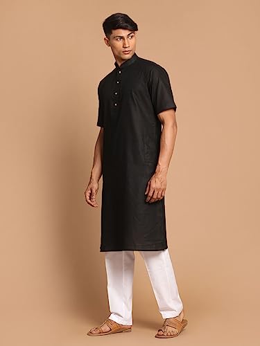 Image of VASTRAMAY Men's Cotton Linen Kurta Pyjama Set (1)