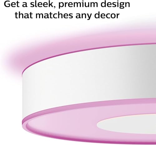 Image of Philips Hue Infuse Medium Ceiling Lamp, White - White and Color Ambiance Color-Changing Smart LED Light - 1 Pack - Control with Hue App - Compatible with Alexa, Google Assistant, and Apple Homekit