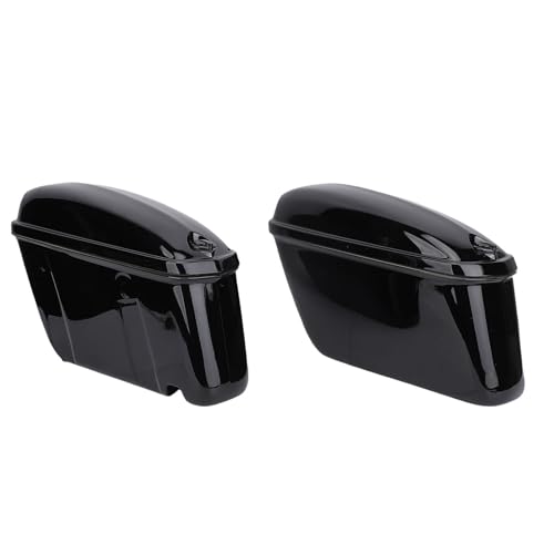 KIMISS Borse Laterali Rigide Universali per Moto, Portaoggetti Laterale per Moto in ABS con Serratura da 22 Litri Compatibile con Vari Modelli, Finitura Nera Lucida