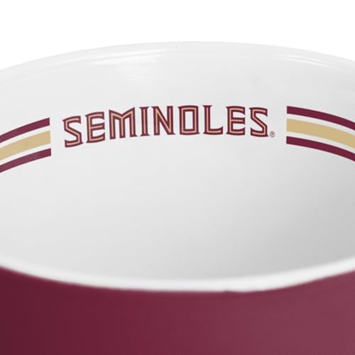 Image of Logo Brands NCAA Florida State Seminoles 15 oz Stripe Coffee Mug - Vintage Team Logo, Inside Print & Stripes, Microwave & Dishwasher Safe- Great Gift For Fans & Alumni