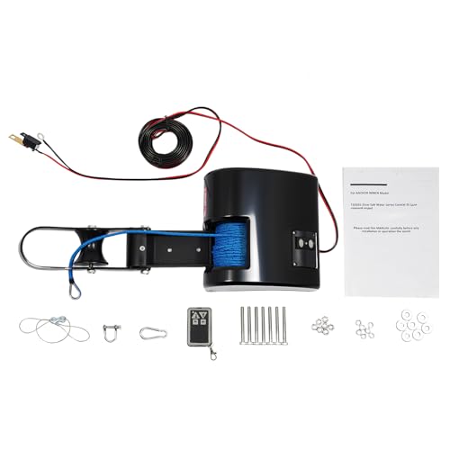Winche eléctrico para barco con control remoto 12V miniatura 1