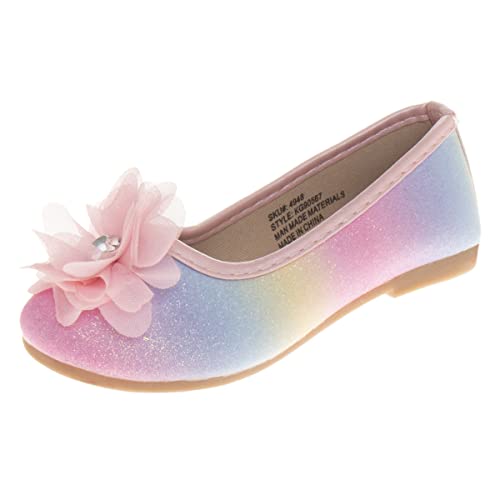 KENSIE GIRL Dress Casual Ballerina Flats-Bow Charms Studs Straps