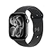Apple Watch Series 11 GPS, Cassa 46 mm in alluminio Jet Black con Cinturino Sport nero - M/L immagine