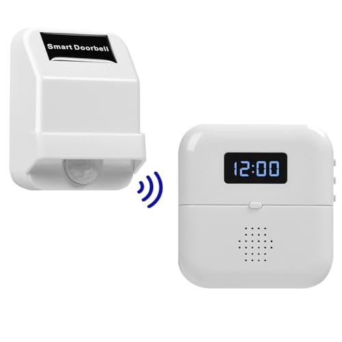 SiegenPro Wireless Motion Sensor Door Chime, Motion Detector Alarm Chimes, Entry Doorbell Indoor Motion Detector Buzzer Monitor for Home, Business, Store, Office (White0101) by SiegenPro - Used condition - CA$24.59