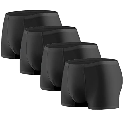 YUSHOW Calzoncillos Tipo Bóxer Hombre Paquete de 4 Seda de Hielo Ropa Interior Suave y Cómoda Antichafing sin Costuras Cool Dry