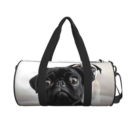 Travel Bag For Women,Cute Black Pug Dog Print Personal Item Duffle Bags,Weekend Travel Duffel Tote Bag,Travel Sport Gym Bag For Men,Airplane Travel Essentials For Flying2