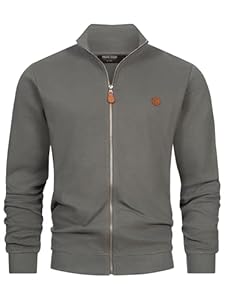 Indicode Herren INGuadalupe Cardigan Strickjacke aus Baumwolle | Sweater mit RIPP-Bündchen Pullover für Männer Castor Gray, XL