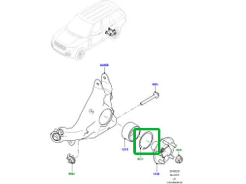 Miniatura 2 de Anillo de retención de rodamiento de rueda trasera compatible con Land Rover Range Rover 13 ON Discovery 17 ON Range Rover Sport 14 ON VELAR