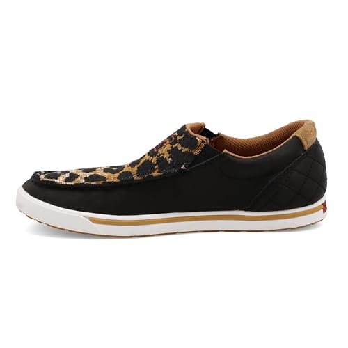 Image of Twisted X Women's Slip-On Kicks, Moc Toe, Black & Cheetah, 11 M