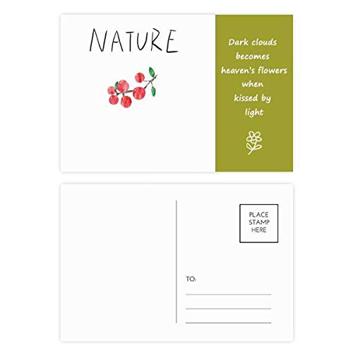 Cartes postales Rouge Fruit Plante Peinture poésie pour écrire vos mercis