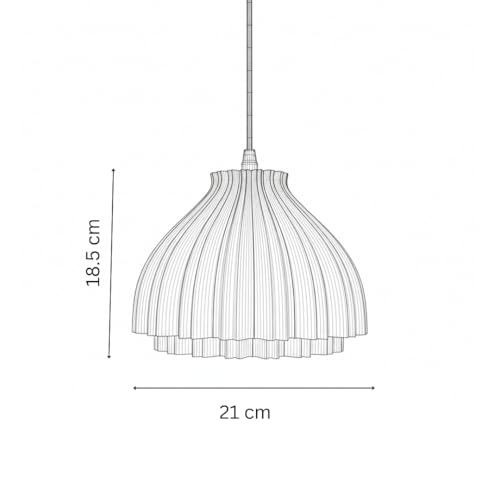 Image of Pendant Lamp 3D Printed for Home Decoration | Hanging Ceiling Light for Bedroom, Living Room, Dining Space | Stylish Modern Lamp for Ambient Lighting and Interior Design (Balck)