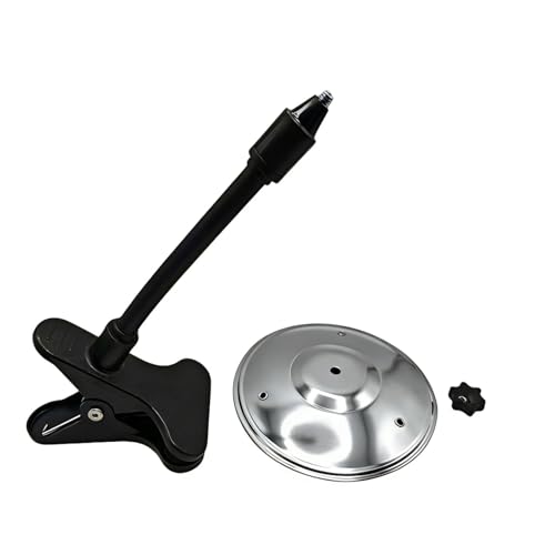 ZQEUXBE 2Pcs Desktop Crash Cymbal with Clamp, Portable Metal Percussion Cymbal Instrument for Office Home Desk, Fun Cool Mounted Percussion Accessory for Music Lovers, Silver - Thumbnail 4