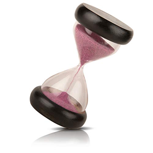 4-6 Minute Hourglass Sand Timer Clock With Sparkling White Sand 5.5" Wooden