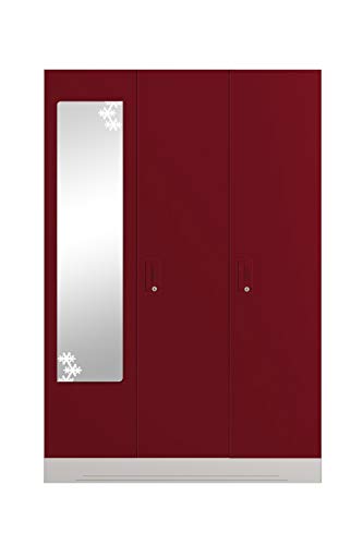 Image of GODREJ INTERIO Slimline Steel Wardrobe Ceremine Red,3 Door