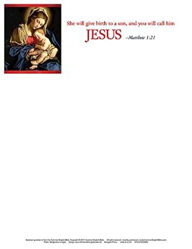 Jesus Nativity Christmas Letterhead (Pkg of 50): 9781501823695: Amazon ...