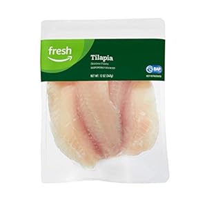 Amazon Fresh Brand, Tilapia Skinless Fillets, 12 Oz, Responsibly Sourced (Previously Frozen)