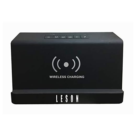 LESON Portable Bluetooth V4.2 10 Watts Speaker with Qi Wireless Charging Charger Dock Stand, Premium Stereo Sound and Deep Base, 20Hours Playtime, Dual Driver, Built-in Mic for Hands-Free Calls