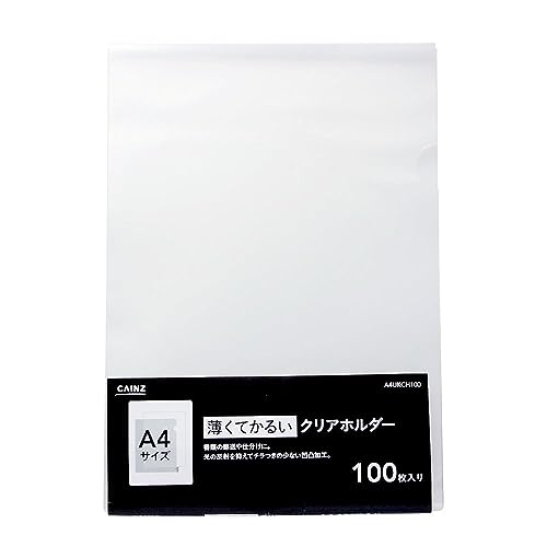 [SALE 29.999 --> 19.999]クリアファイルA4 100 枚 Amazon | カインズ(CAINZ) 薄くてかるい クリアホルダー A4 100枚入 幅