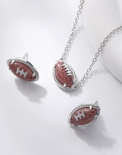 Football Stud Ball Earrings for Women Men - 18K Gold Plated Brass Sport Jewelry for Anniversary Fans Holiday3