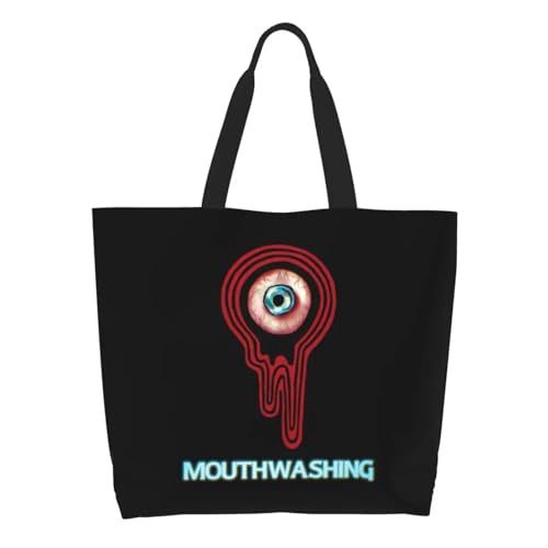 ZGHQHCDRH Enjuagues bucales Bolsas de Compras de comestibles Bolsas de Hombro de Lona con Estampado Divertido Bolso de Mano Lavable de Gran Capacidad