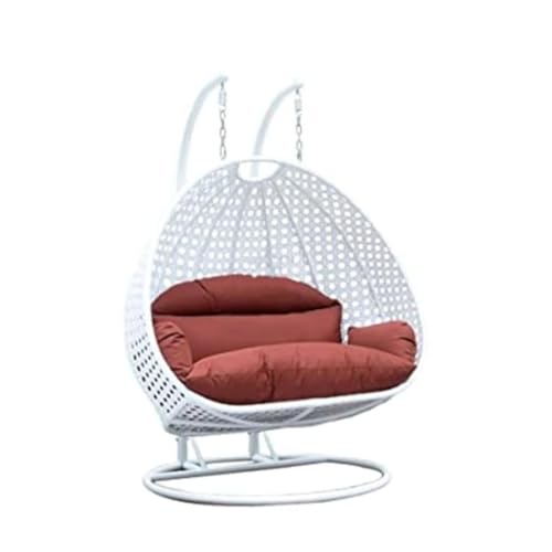Image of 2 Seater Swing with Curve Stand with Maroon Cushion for Adult /Outdoor /Indoor /Balcony /Garden