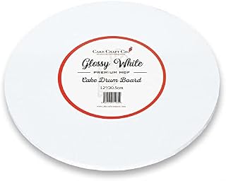 Cake Craft Company 12 inch Round Cake Board Gloss White Cake Drum (Pack of 5) Manufactured From Premium 10mm Masonite MDF Our Boards are So Strong They Wont Bend The Next Generation Cake Board.