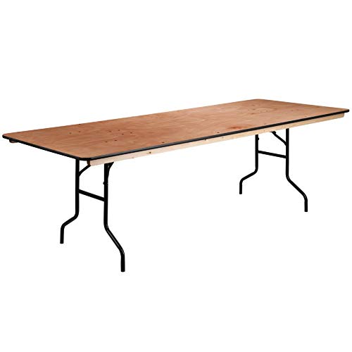 Flash Furniture 36'' x 96'' Rectangular Wood Folding Banquet Table with Clear Coated