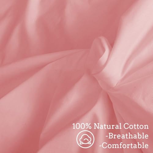 Image of ZonLi Duvet Cover for Weighted Blanket - Light Pink, 60'' x 80'', Breathable Soft Queen Size Removable Cooling Comforter Cover for All Season