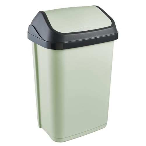 keeeper swantje Mülleimer mit Schwingdeckel 25 l 33 5 x 25 5 x 53 5 cm Grün (Soft Green)