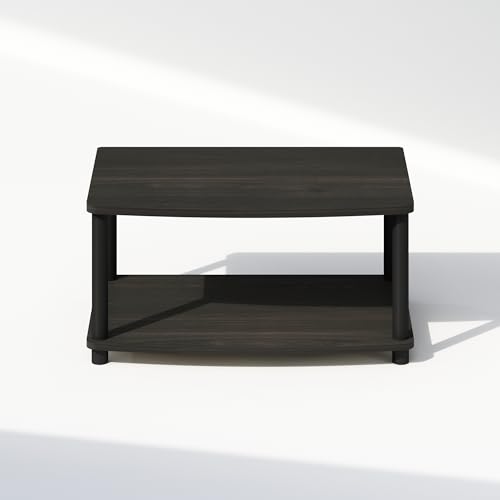 Image of Furinno Turn-N-Tube 2-Tier Printer Table with Storage, Under Desk Printer Stand, Toolless Assembly, for CPU, Work Supplies, Home Office, Espresso