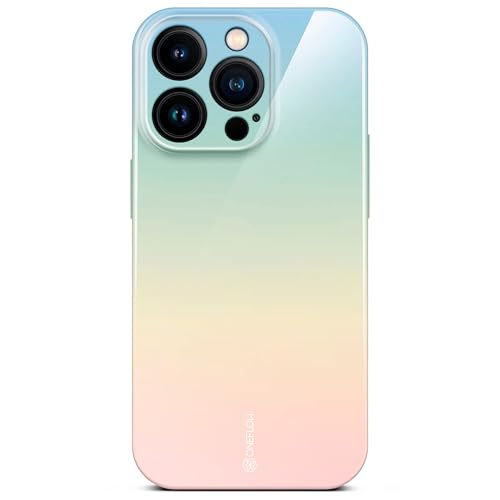 Coque iPhone 14 Pro vert menthe rigide ultra-fine avec motif imprimé haute définition