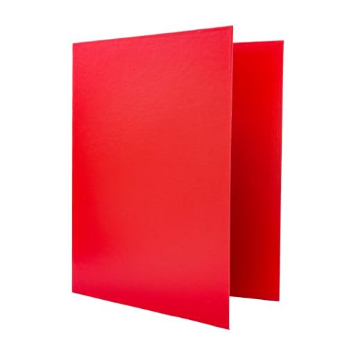 Raylu Paper® - 4 x D-Ringbuch 25 mm, A4 mit Ringen zur Aufbewahrung von Dokumenten, A4 Größe 33,5 cm hoch x 26 cm breit und 4 cm dicker Rücken (rot)