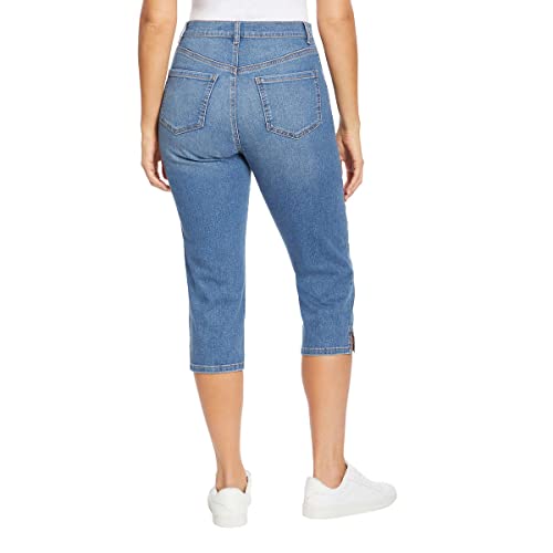 Gloria Vanderbilt Women's Amanda Imported & Versatile Capris | Tapered Style - Blue Wash 123