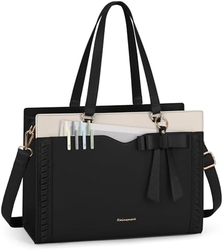 RAINSMORE Laptop Bag for Women 15.6 Inch Work Tote Bag with Detac...