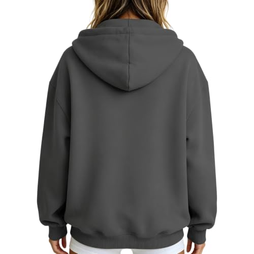 Womens Quarter Zip Pullover Football Game Day Graphic Oversized Hoodie - image 3