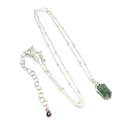 Collier pendule émeraude argent 925, le cadeau idéal et précieux - 2