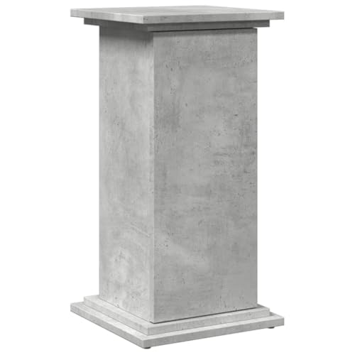 vidaXL Pedestal Expositor con almacenaje Gris hormigón 31x30x60 cm, Vitrina, Pedestal de exposición, Mesa Auxiliar, Armario de exposición, Pedestal