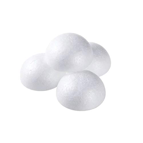 TomaiBaby 10 bolas semicirculares de poliestireno de 5 cm, color blanco, para manualidades y decoración
