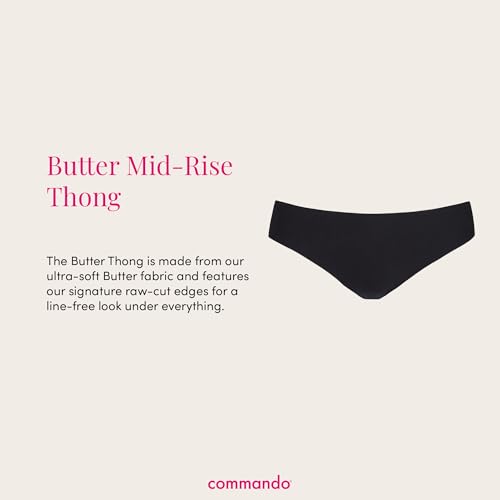 Image of commando - Butter Mid-Rise Thong | Silky Soft, No Show Thong | Comfortable Raw-Cut Edges | Machine Washable