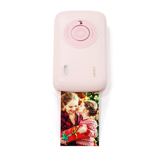 HPRT Mini Photo Printer for iPhone, Smartphone, Portable Instant Picture Printer with Bluetooth, Wireless Thermal Dye Sublimation Photo Printer CP2100 (Pink, Printer + 10 Sheets) Pink Portab