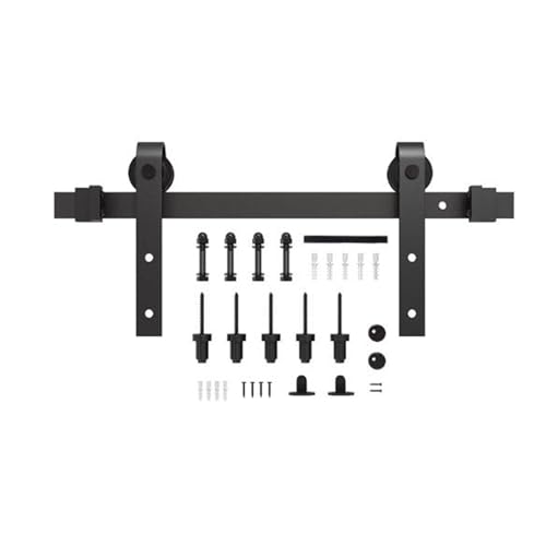 頑丈なスライド式納屋ドアハードウェアキット、スライドドアトラック、納屋のスライド、廊下、ガレージ、キッチン、寝室用(118" Track (Single Door))