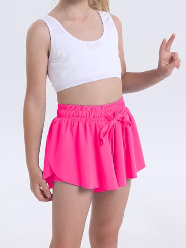 Image of Flowy Shorts for Teen Girls Athletic Running Youth Butterfly Shorts