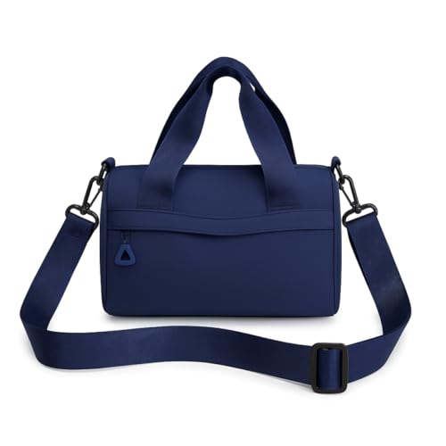 Bolsa Feminina Crossbody Transversal Pequena Impermeável com Bolso Externo e Alça Tiracolo Ajustável (Azul Marinho)
