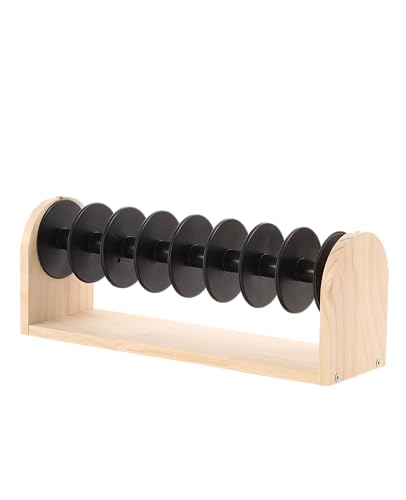 Image of Wooden Thread Rack with Empty Spools Thread Holder Organizer for Ribbons Ropes Tapes Cords