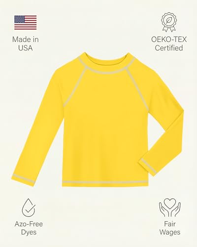 Image of City Threads Rash Guard for Boys SPF 50+ Made in USA, Long Sleeve Swim Shirt with Sun Protection, Toddler, and Youth Sizes
