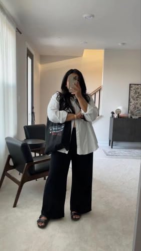 TIYOMI Plus Size Wide Leg Sweatpants for Women Drawstring Elastic Yoga Pants with Pockets XL-5XL 5