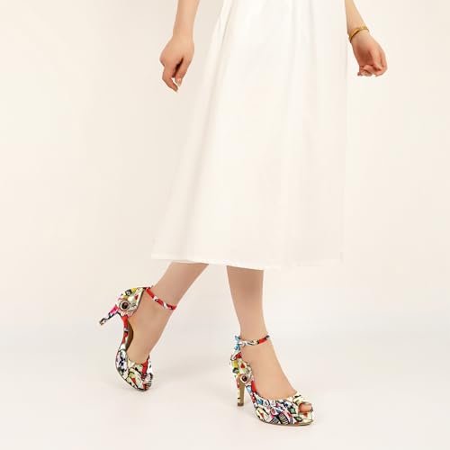Image of AUMOTED High Heels Pumps Platforms Shoes for Party Daily 3.4 inch Dressy Pumps