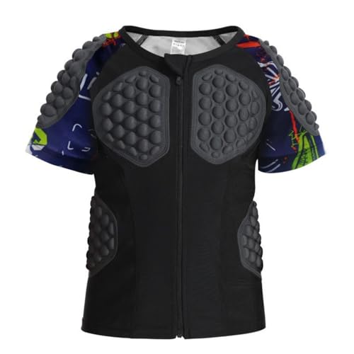 Boys Sports Shock Rash Guard Compression Padded Shirt Soccer Basketball Protective Gear Chest Short Sleeve Clothes